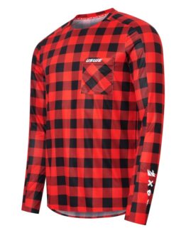 USWE Flannel Long Sleeve Off-Road Jersey Flame Red XL