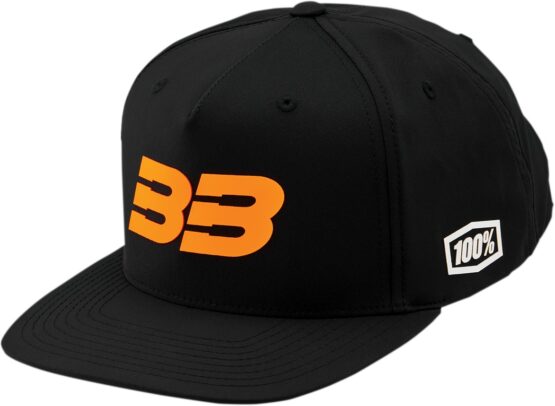 100% BB33 Hat Black & Fluo Orange - Image 2