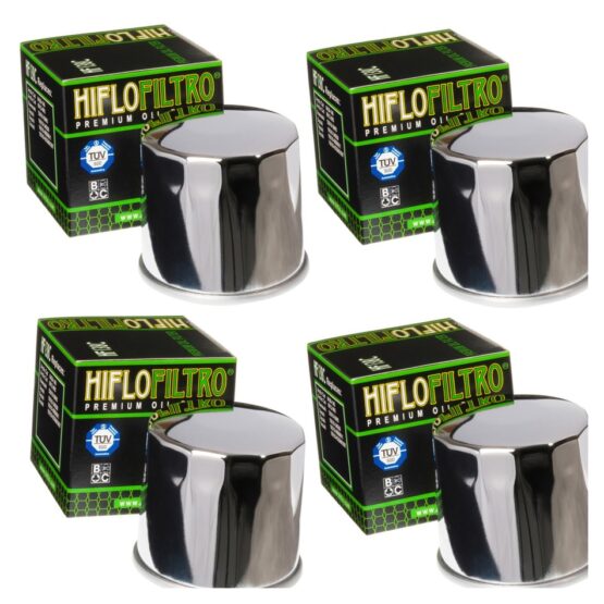 HF138C Oil Filter - Chrome - 4 Pack
