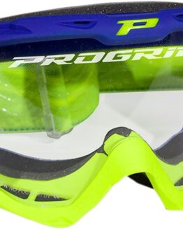 3450 Yellow / Blue Riot Goggles - Clear Lens w/ Roll-Off System