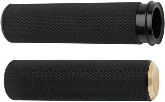 Arlen Ness Fly-By-Wire Fusion Series Grips Knurled w/ Brass
