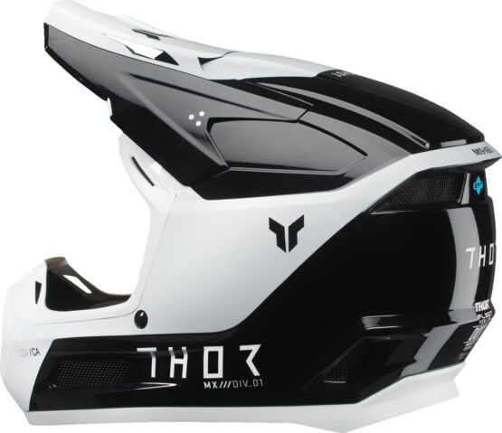 Thor Youth Fleet Storm Helmet - Medium, Gloss Black/White - Image 4