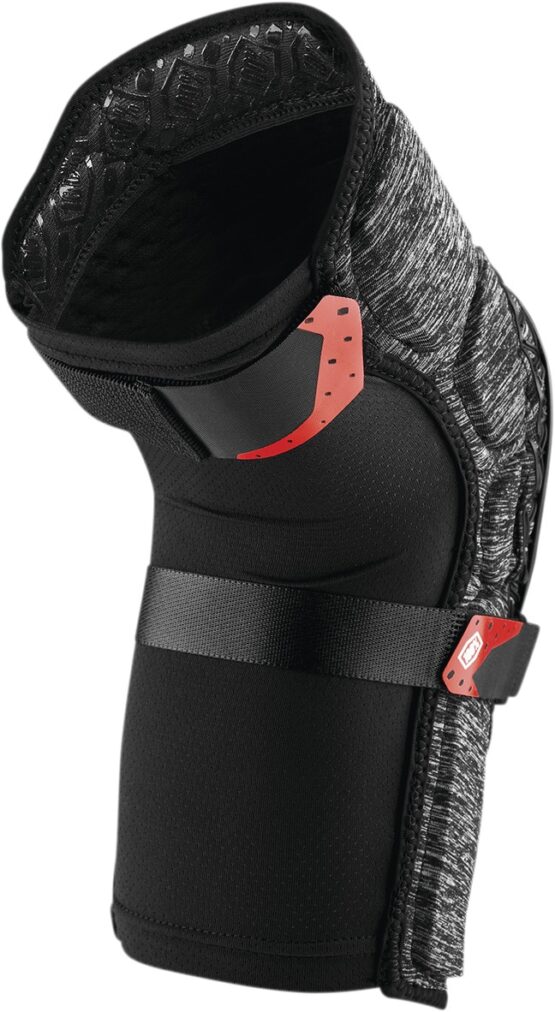 100% Surpass Knee Guards Large Heather Gray Black Unisex - Image 2