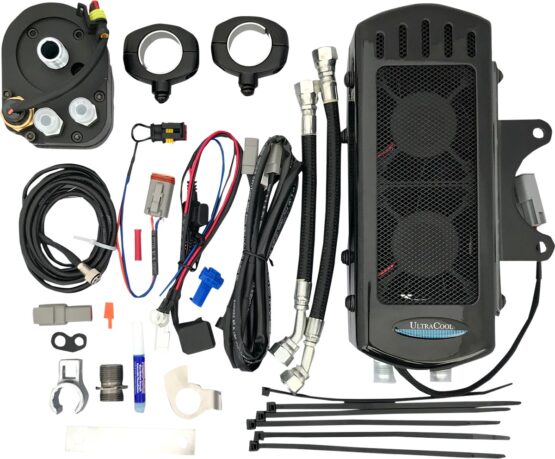 UltraCool SMT-1GSS Side Mount Oil Cooler Kit Gloss Black For S&S Touring