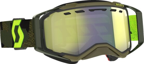 Scott Prospect SnowX Goggles Khaki Green/Neon Yellow Enhancer Yellow Chrome