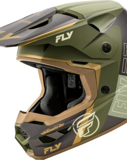 Fly Racing Kinetic Rally Helmet Matte Moss Grey Khaki Off-White XS