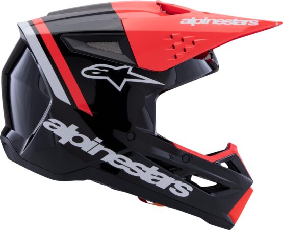 Alpinestars SM3 Radium Helmet Gloss Black/Red Fluo/White Small - Image 3