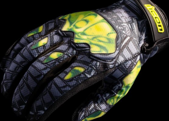 ICON Hooligan Outbreak Gloves Gray/Green Men's Medium - Image 2