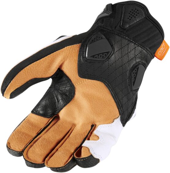 Hypersport Leather Cold Weather Short Cuff Gloves - White Men's X-Large - Image 2