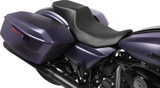 Drag Specialties Predator 2-Up Extended Reach Seat Smooth Vinyl FLHX FLTR 23-24 - Image 2