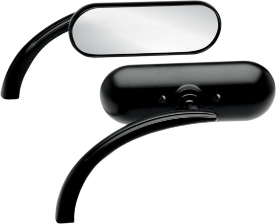 Arlen Ness Micro Mirrors - Mini Oval Black Left 4.5"x1.5" - Image 3
