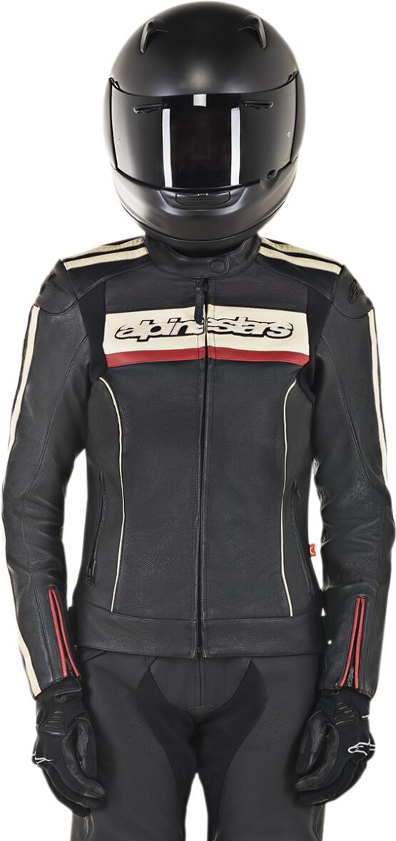 Women's Dyno V2 Leather Jacket Black/Red/White US X-Large - Image 3