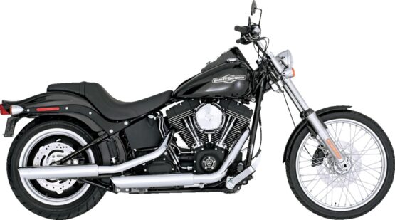 Vance & Hines Twin Slash 3" Slip-On Mufflers Chrome For Harley Softail - Image 2