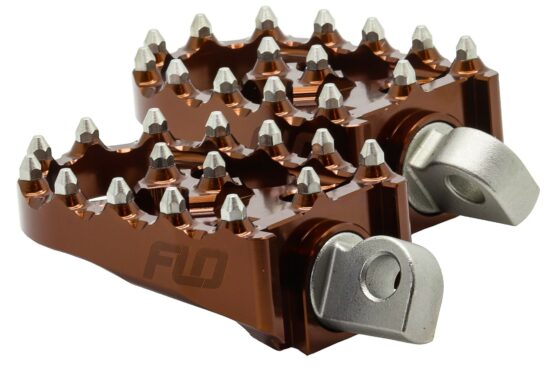 FLO Motorsports Moto Style Footpeg Set Bronze 2x3.125 Inch