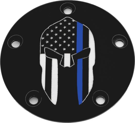 Custom Engraving Sparta Blue Line Timer Cover Black