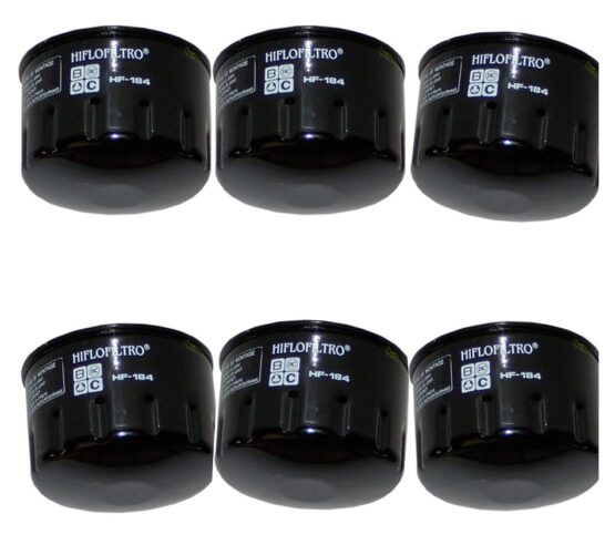 HF184 Oil Filter - Black - 6 Pack