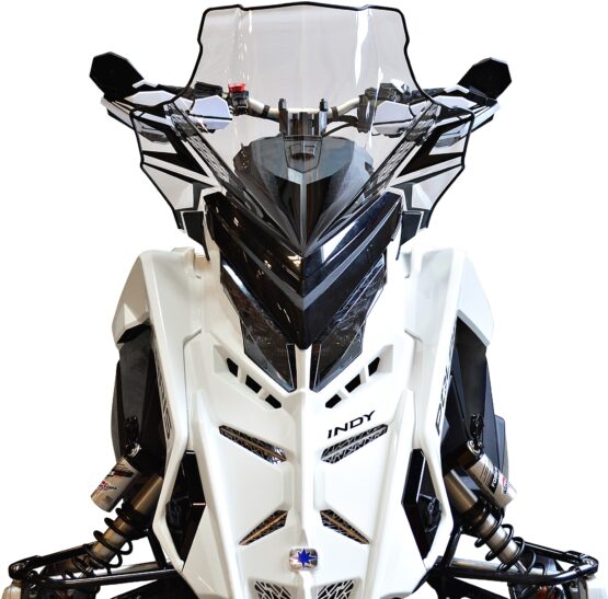 POWERMADD Cobra Mid Windshield Clear Black 18in For Polaris Matryx - Image 2