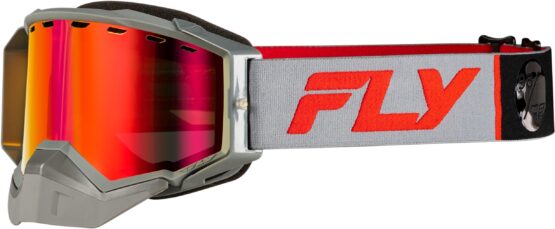 Fly Racing Zone Elite Snow Goggle Grey/Red w/ Red Mirror Lens
