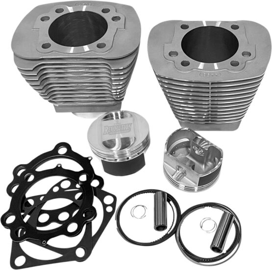 Revolution Performance 92in Big Bore Cylinder Kit Natural Silver For Evolution Big Twin