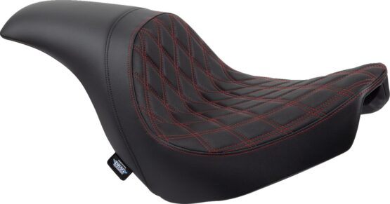 Drag Specialties Predator Seat Black Red Stitching For Harley Low Rider S/ST