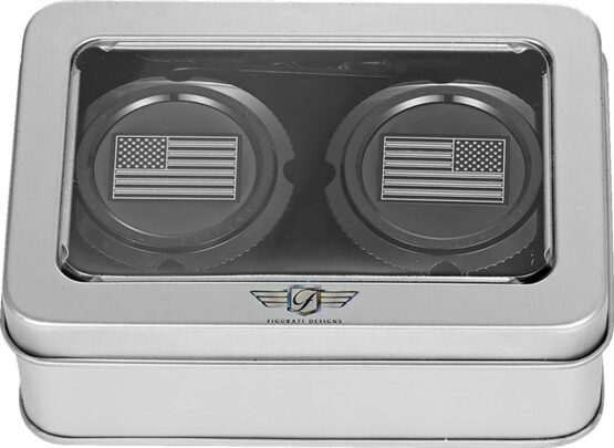 Figurati Designs Front Axle Nut Covers Black American Flag Harley-Davidson - Image 3