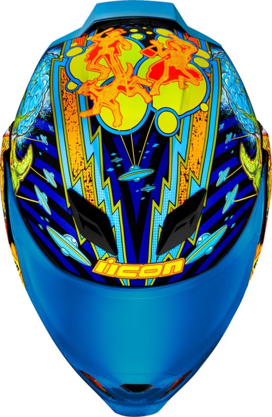 ICON Airflite Bugoid Blitz Helmet M Blue/Yellow/Green - Image 3