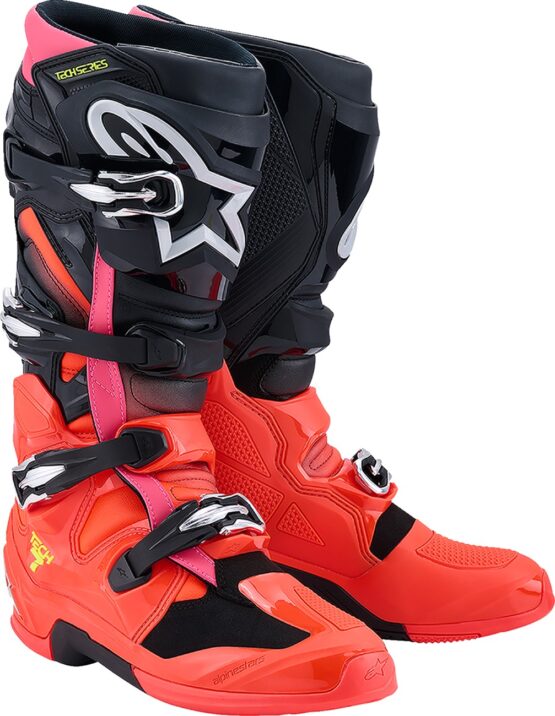 Alpinestars Tech 7 Boots Black/Fluorescent Red/Pink US 9