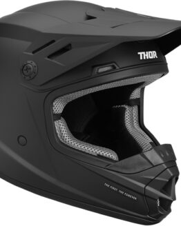 Youth Sector Full Face Offroad Helmet Solid Black Y-Small