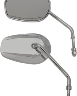 Teardrop Chrome Mirrors Long Stem - Pair of Left & Right