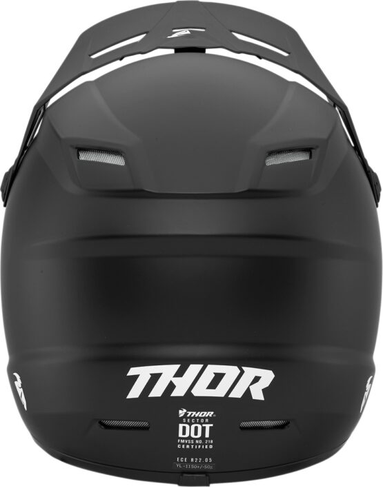 Youth Sector Full Face Offroad Helmet Solid Black Y-Medium - Image 4