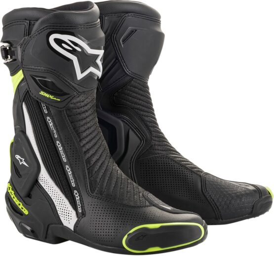 SMX Plus Street Riding Boots Black/White/Yellow US 9.5