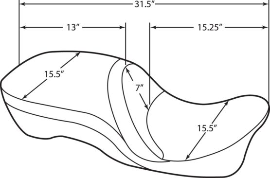 Double Diamond SR Leather 2-Up Seat Black Low 1" - Image 2