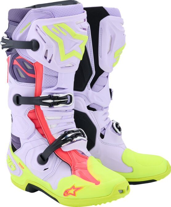 Alpinestars Tech 10 Supervented Boots Purple/Yellow/Pink US 12