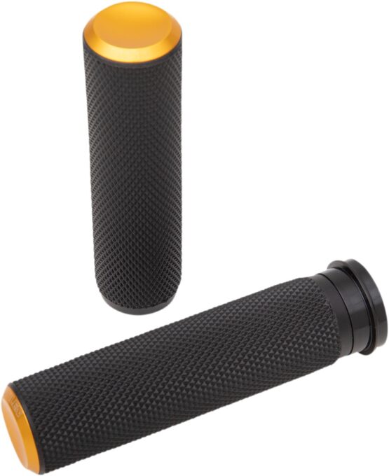 Arlen Ness Knurled Rubber Grips Gold FBW
