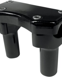 Drag Specialties Buffalo Handlebar Riser & Top Clamp Kit Black 3in Rise