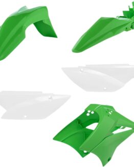 Acerbis Standard Plastic Kit Green/White Fits Kawasaki