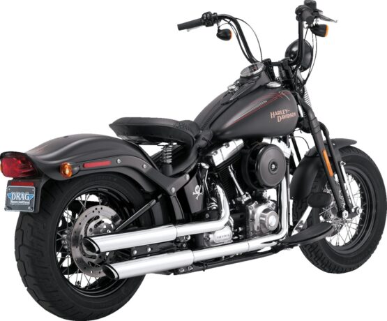 Vance & Hines Twin Slash 3" Slip-On Mufflers Chrome For Harley Softail