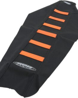 6-Rib Water Resistant Seat Cover Black/Orange