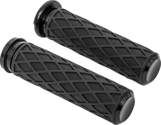 Arlen Ness Diamond Grips TBW Black for Harley-Davidson