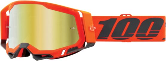 Racecraft 2 Gray / Kerv / Orange Goggles - Gold Mirrored Lens - Image 2