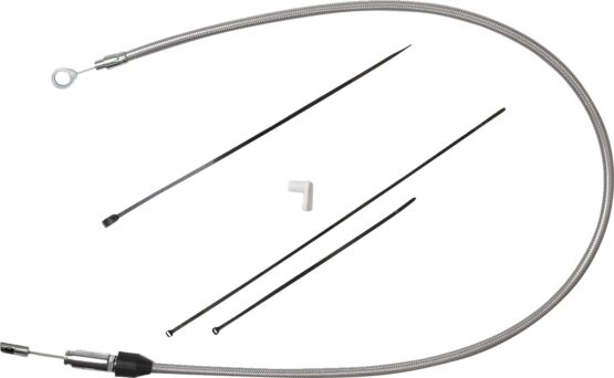 Drag Specialties Quick Connect Clutch Cable Upper 50in Stainless Harley 2022-2023 - Image 2