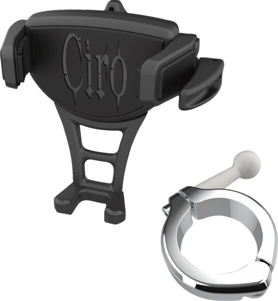 Ciro Constrictor Phone Holder Black Chrome 1-1/2in Handlebar Mount
