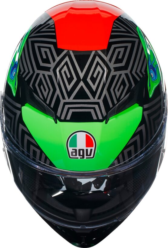 AGV K3 Kamaleon Helmet XL Green Red Gloss Unisex - Image 3