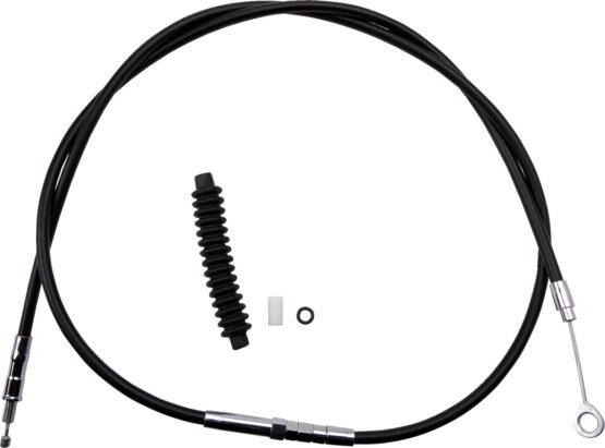 Drag Specialties High-Efficiency Black Vinyl Clutch Cable +6in For Harley FXR/FXRS