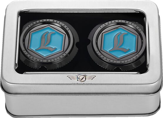 Figurati Designs Front Axle Nut Cover Black Legends Suspension Logo Harley - Image 2