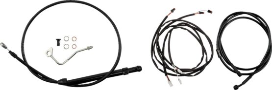 Extended Black Control Cable Kit for 15" Bagger Bars - Image 2