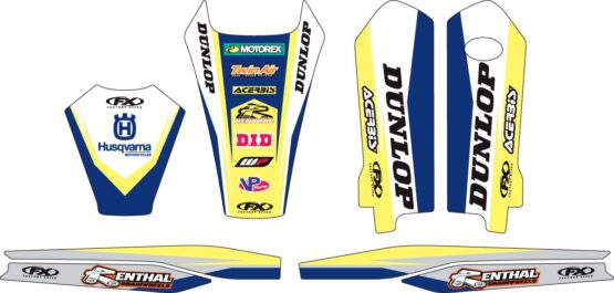 Factory Effex FX Evo Trim Kit Blue/Yellow/White Fits Husqvarna 2016 Models