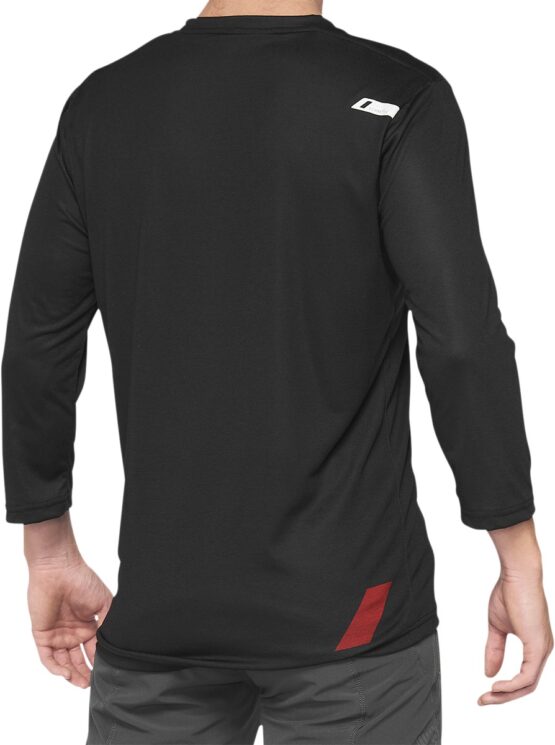 100% Airmatic 3/4 Sleeve Jersey Black/Red Men's Medium - Image 3