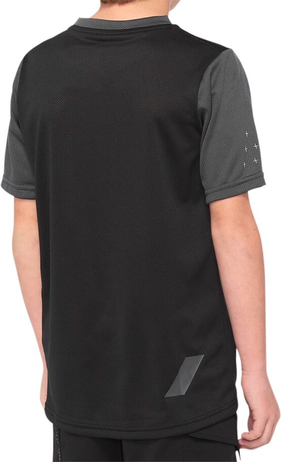 Youth Ridecamp Jersey, Black/Charcoal, Size Large by 100% - Image 2