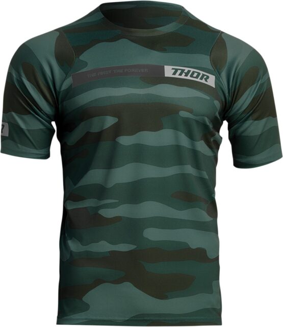 Thor Assist Short-Sleeve Jersey Camo Green Men's Large